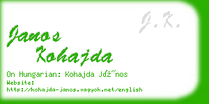 janos kohajda business card